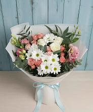 Букет цветов из:  Розы, Лизиантусы и Хризантемы в Нижней Мактаме