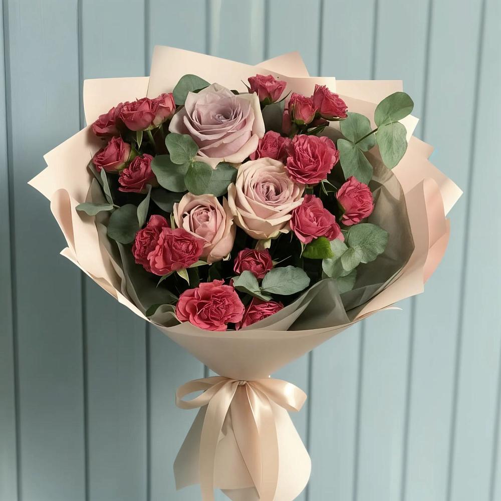 Букет восхищение в Нижней Мактаме Букет цветов из: Гвоздики и Розы в Нижней Мактаме