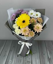 Букет цветов из:  Розы, Герберы и Хризантемы #REPLACE_PRED# Нижней Мактаме