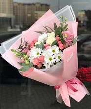 Букет цветов из:  Розы, Лизиантусы и Хризантемы в Нижней Мактаме