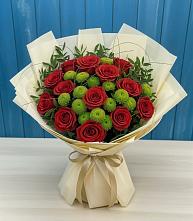 Букет цветов из:  Розы и Хризантемы #REPLACE_PRED# Нижней Мактаме